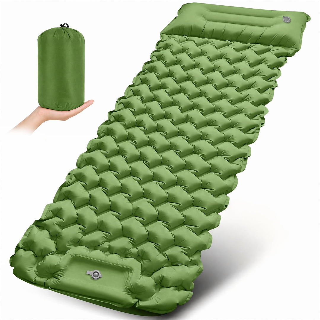 Isomatte Selbstaufblasend, 12CM Verdicktes Tragbar Camping Matratze | Wasserdicht Kleines Packmass m