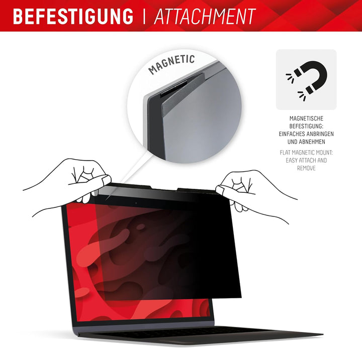 Displex PRIVACY SAFE Magnetischer 2-Wege Blickschutzfilter für Laptop/Notebook 14'' (16:10), 30,1 x