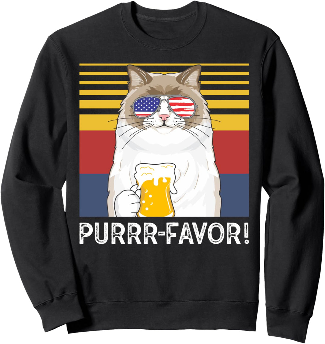 Ragdoll-Katze Bier Purrfavor Sweatshirt