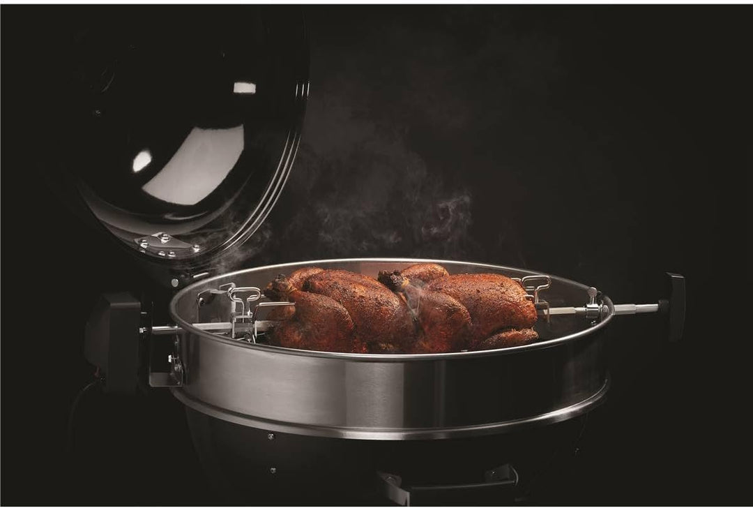 Napoleon - Grillset für Holzkohlegrill Kettle Pro 47 cm, Rotisserie Set, Edelstahl, Schwarz, Silber