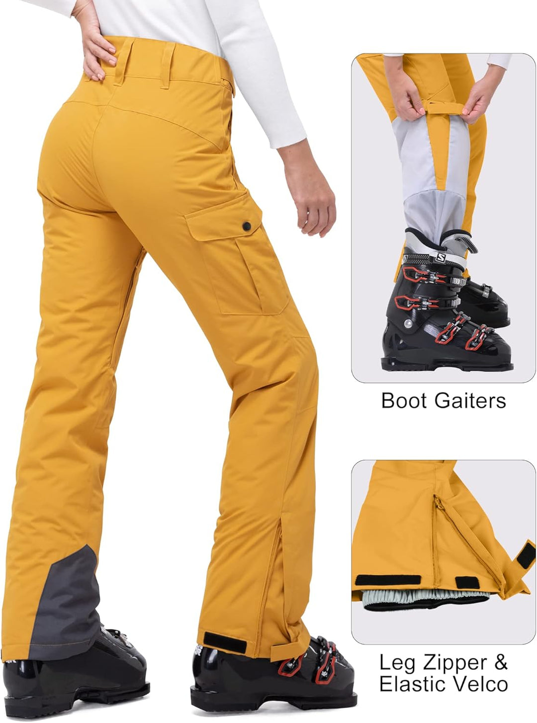 33,000ft Damen Skihose Outdoorhose Wasserdicht Winddichte Softshellhose Warme Gefütterte Thermohose