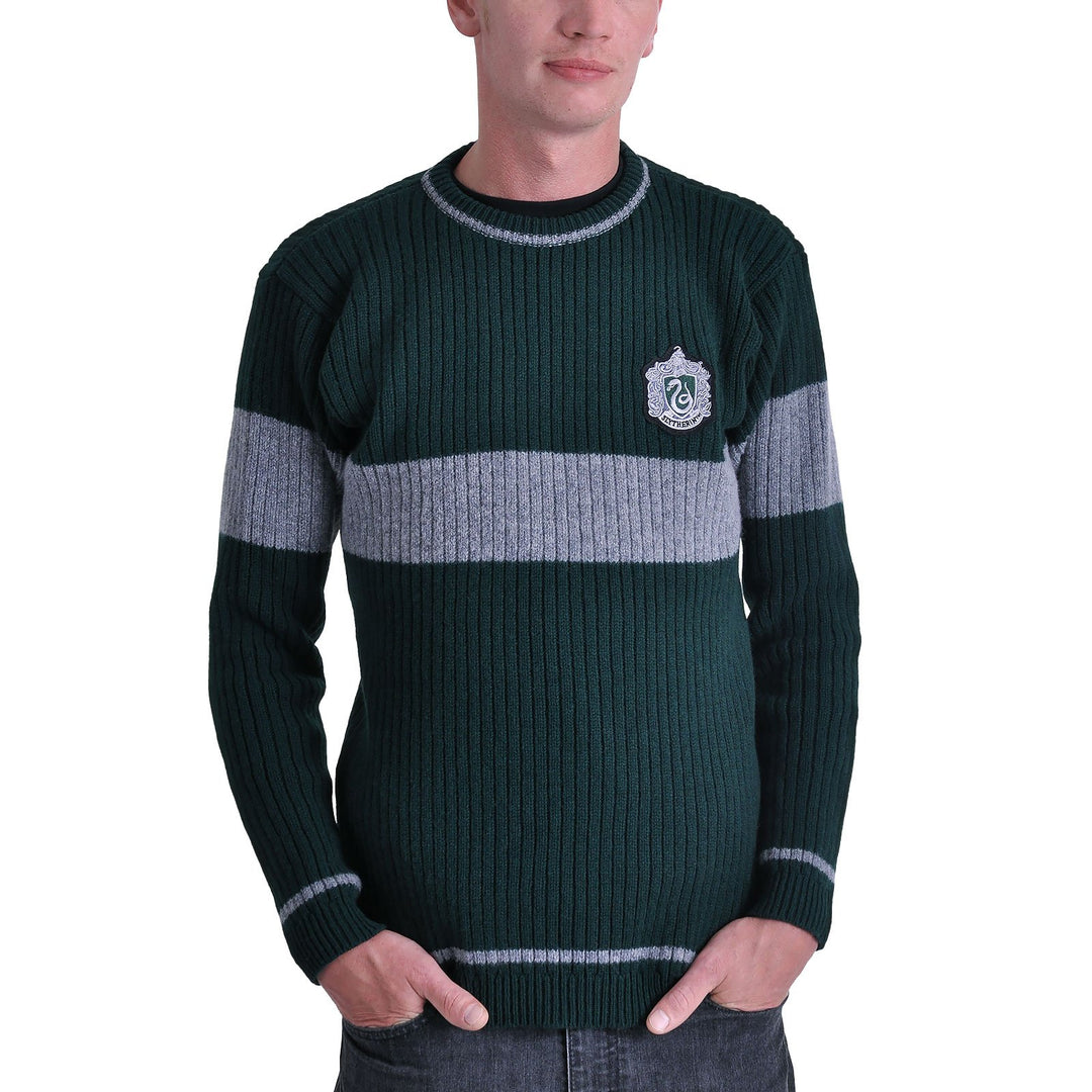 Harry Potter Quidditch Slytherin Sweater Pullover Original aus dem Film Lammwolle - L