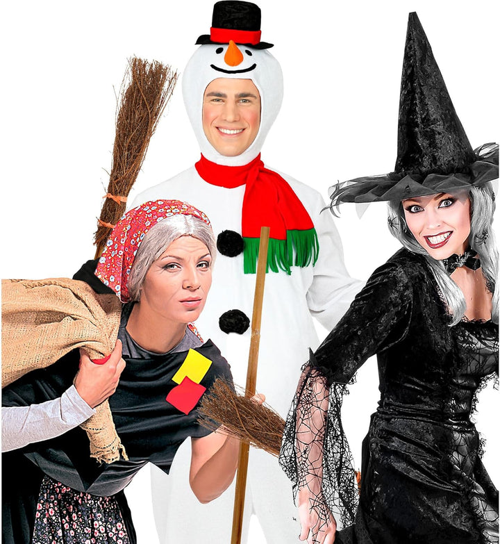 NET TOYS Hexenbesen Hexen Besen Kostüm Zubehör Hexe Accessoires Halloween 120 cm lang