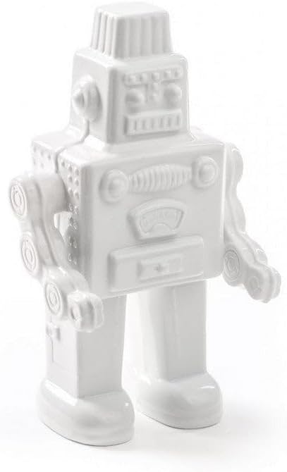 Seletti Vorratsdose My Robot Kuriositäten, Porzellan, Weiss, 17,4 x 12,4 x 30 cm