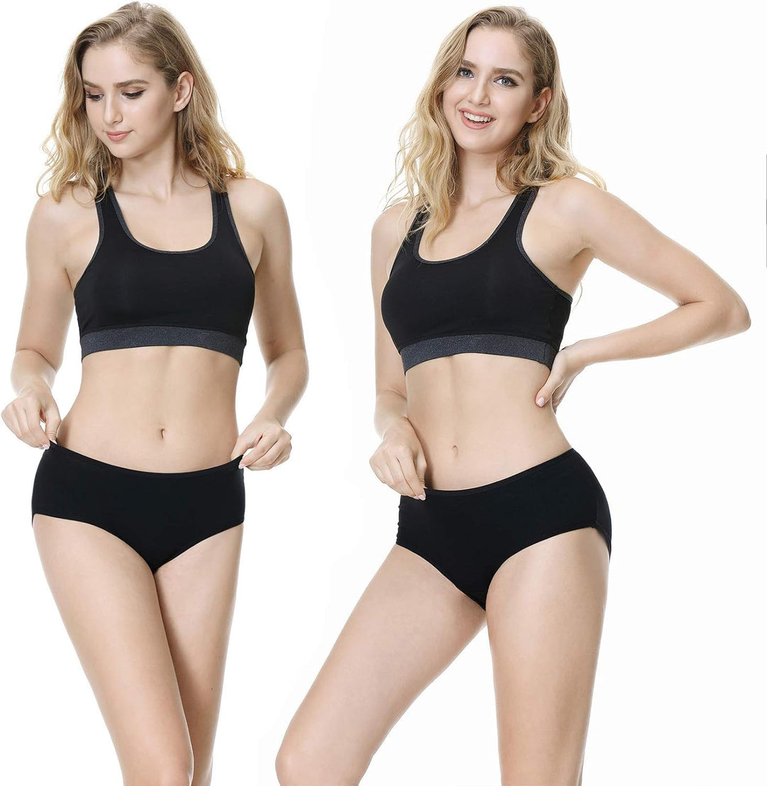 TUUHAW Unterhosen Damen Unterwäsche 6er Pack Baumwolle Slips Mittel Taille Panties XL 6*mehrfarbig-3