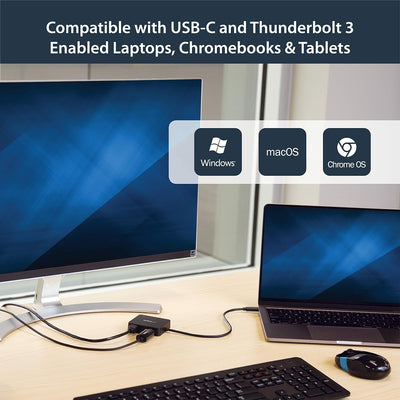 StarTech.com USB-C Multiport Adapter - Tragbares USB-C 4k HDMI Minidock - Gigabit Ethernet, USB 3.0