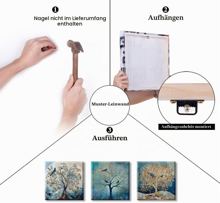 Piy Painting Blauer Baum Leinwandbild Abstrakte Moderne Wohnzimmerbilder Kunstdrücke auf Leinwand Um
