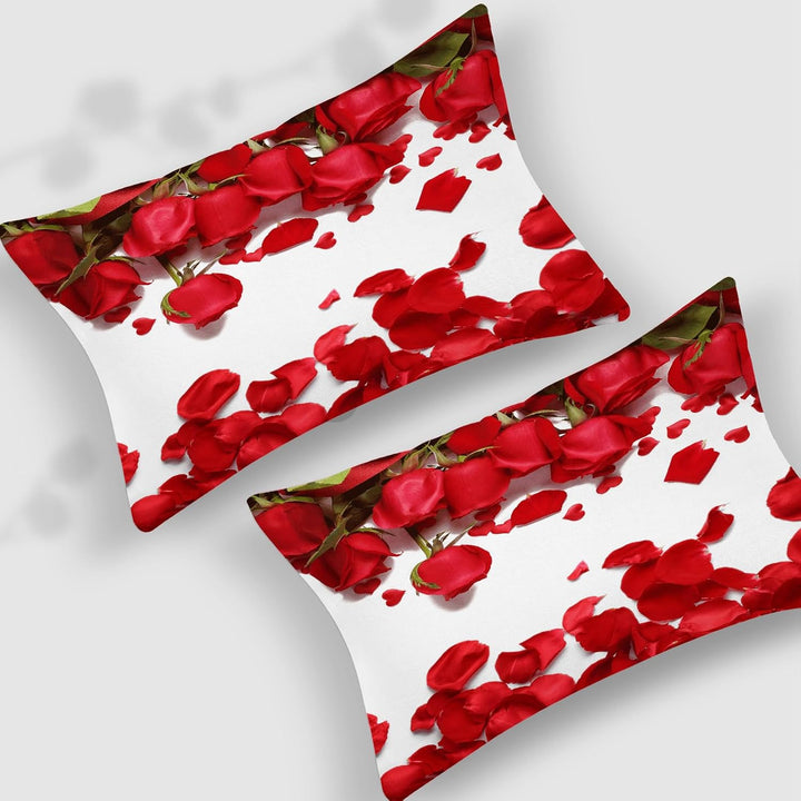 HZVRTN Bettwäsche 3D Rot Rose Bettbezug Set mit Reissverschluss und 2 Kissenbezug, Mikrofaser Kreati