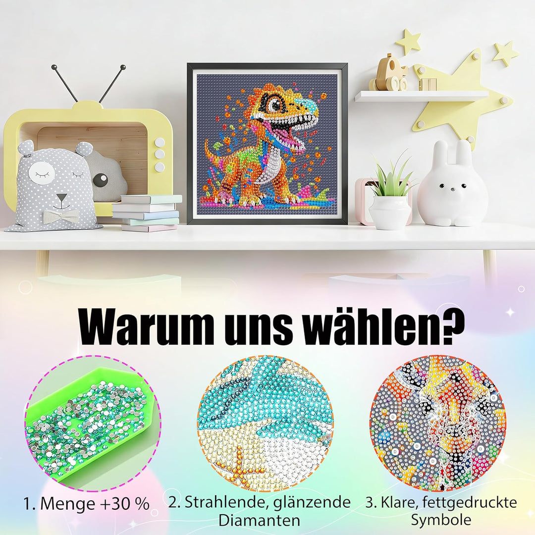 Yunruily 6er Set Diamond Painting Kinder - Tiere Diamant Painting Kinder,Diamond Painting Kind ab 6