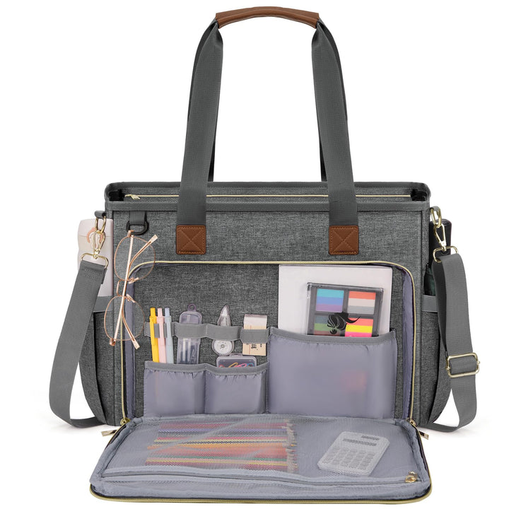 RAINSMORE Lehrertasche Damen Gross 15.6 Zoll Laptoptasche Arbeitstasche mit Isolierter Tasche für Kr