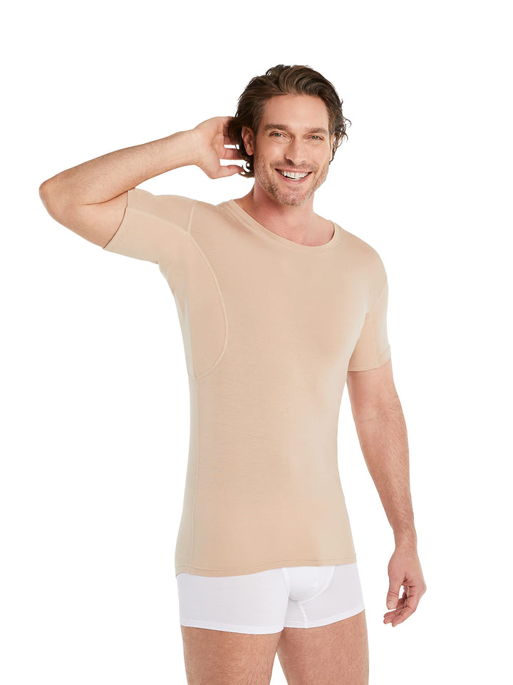 FINN Anti-Schweiss Shirt Herren mit Rundhals und integrierten Achselpads gegen Starkes Schwitzen - A