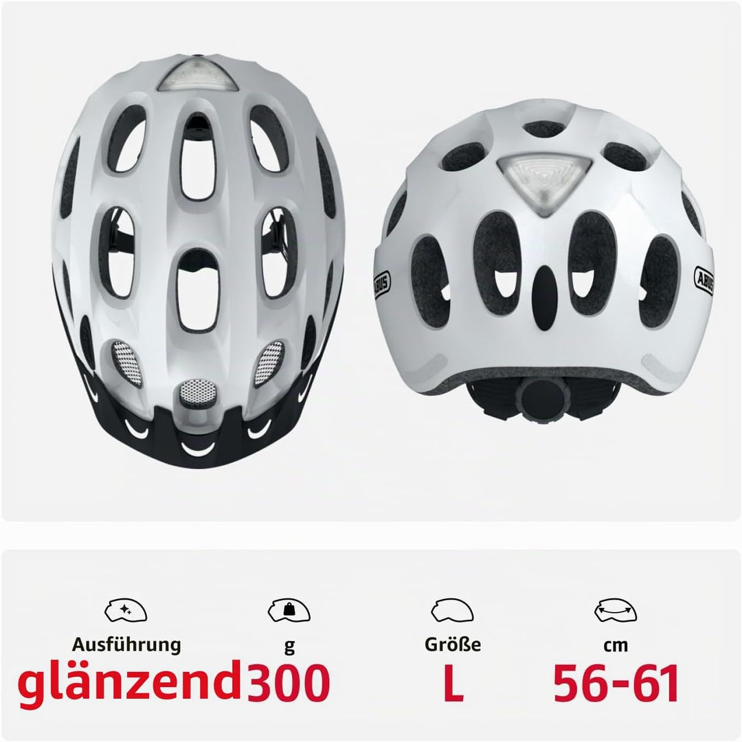 ABUS Stadthelm Youn-I ACE - Fahrradhelm für den Alltag - mit integriertem LED-Rücklicht - für Damen