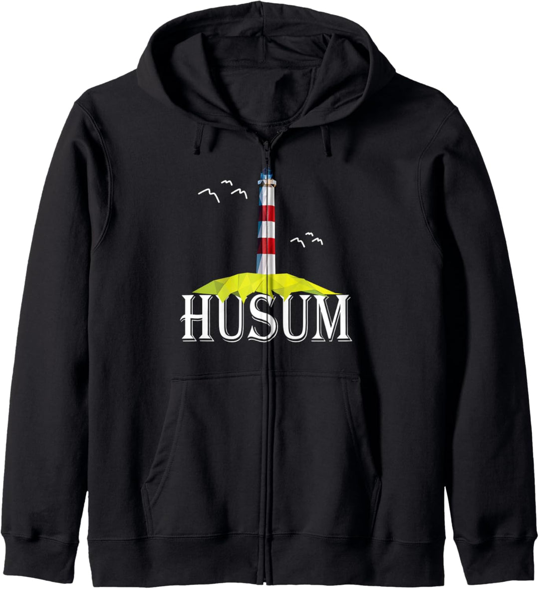 Husum Nordsee Urlaub Leuchtturm Möwe Geschenk Kapuzenjacke