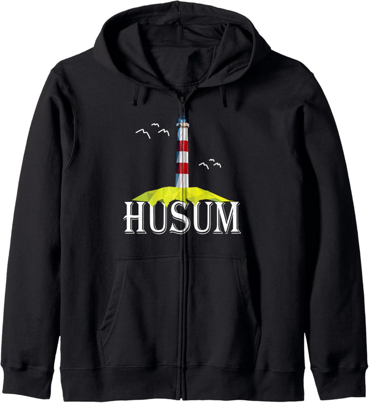 Husum Nordsee Urlaub Leuchtturm Möwe Geschenk Kapuzenjacke