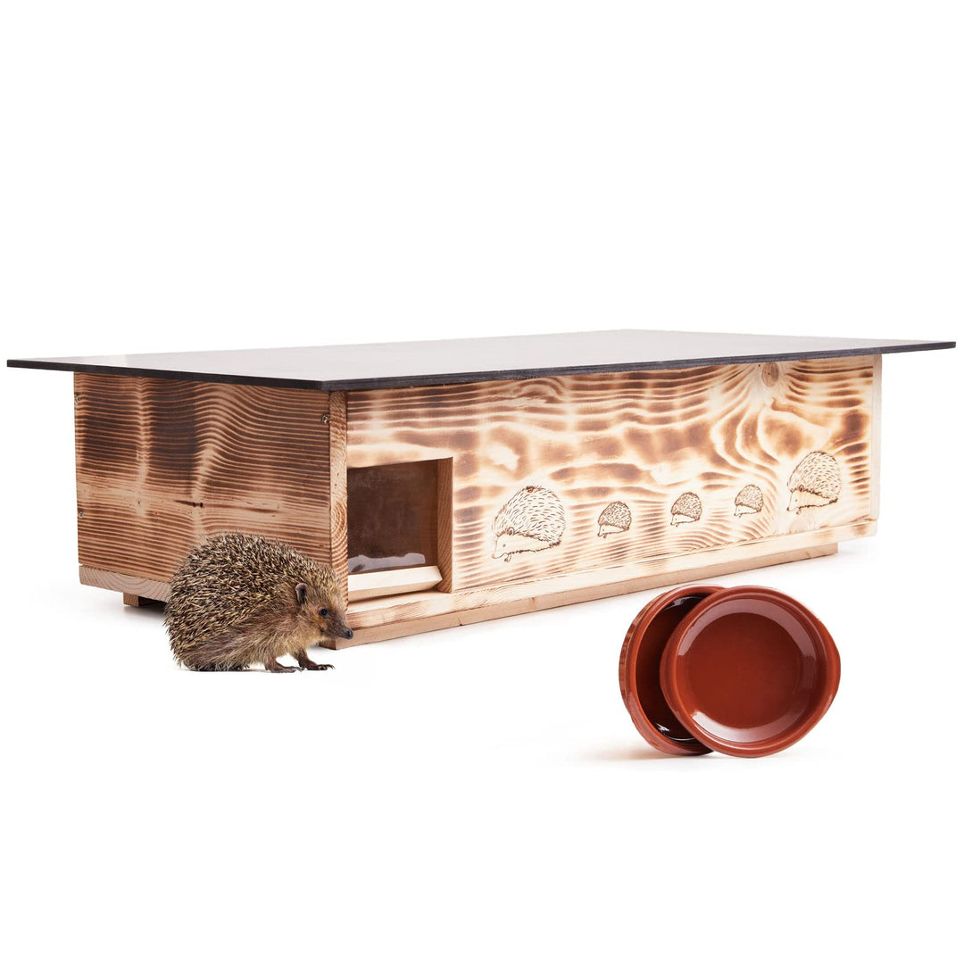 XXXL Igelhaus Neu (IG6) Igelhütte - Igelhaus mit Labyrintheingang und Rattenklappe - mit Boden und A