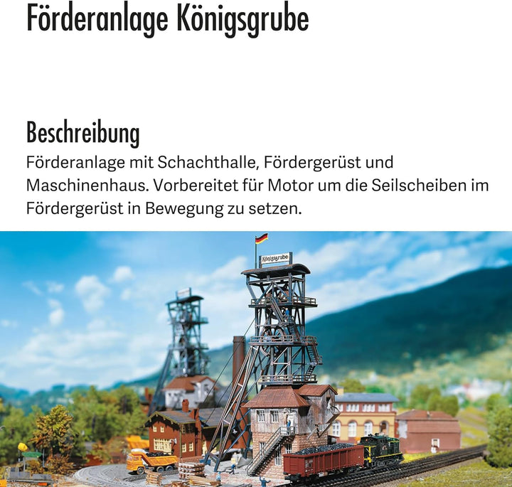 FALLER Förderanlage Königsgrube Modellbausatz mit 209 Einzelteilen 174 x 118 x 184 mm I Modelleisenb