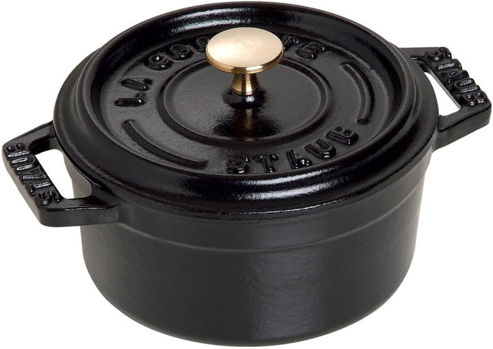 Staub 40500-101-0 Mini Cocotte, rund mit Deckel 10 cm, 0,25 L, induktionsgeeignet, mit mattschwarzer