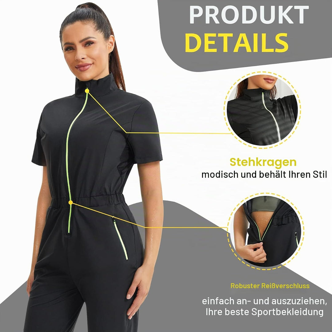 Junlan Schwitzanzug Damen Saunaanzug Waist Trainer Thermoanzug Body Shaper Sportanzug Damen Schwitza