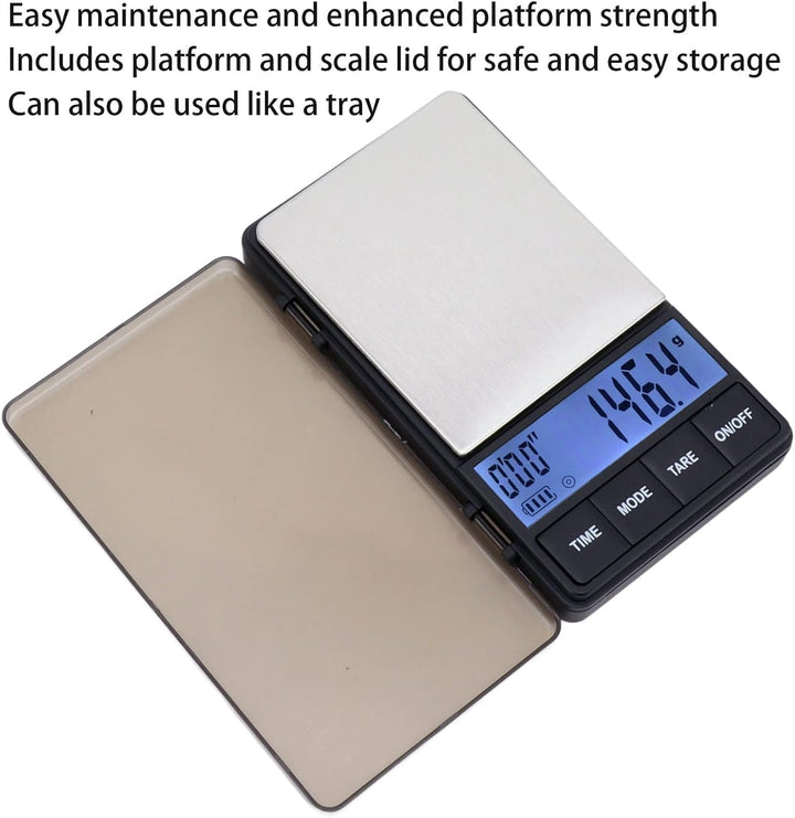 Espressowaage Mit Timer 1000 G X 0,1 G, Dünne Und Schlanke Kaffeewaage Für Tropfschale, Kleine Und H