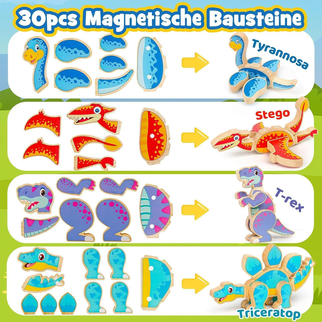 Dinosaurier Spielzeug, Dinosaurier Montage Spielzeug Dinosaurier Holzspielzeug Montessori Spielzeug