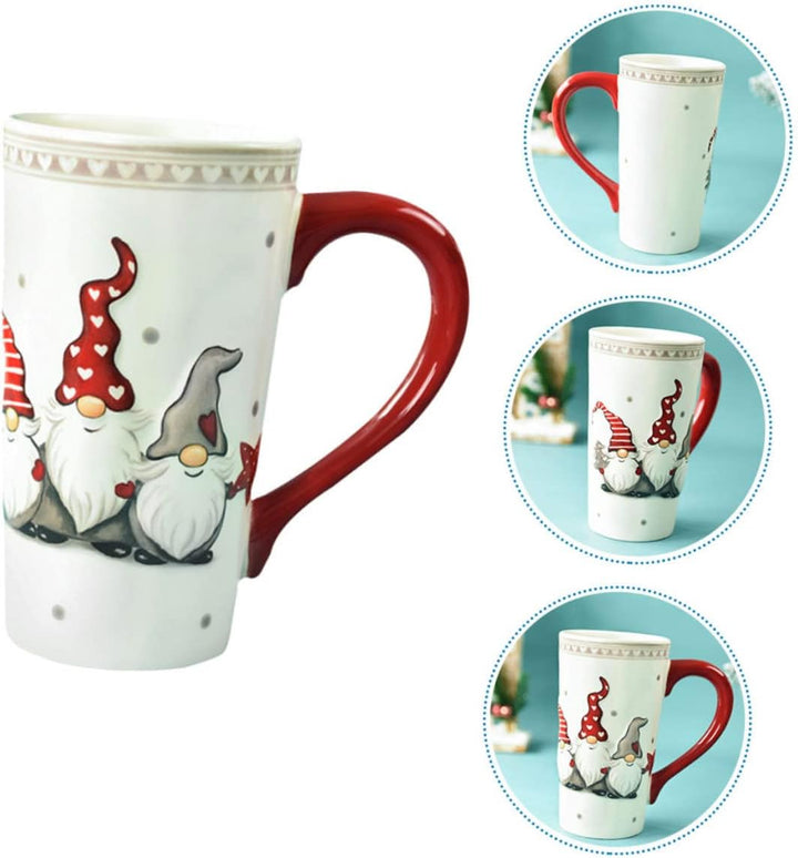 Cabilock Weihnachts Keramik Becher 1Pc Gross Milchklaus Relief Weihnachten Handheld für Gemischt Por