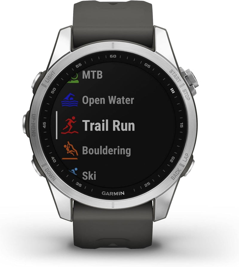 Garmin fenix 7 – GPS-Multisport-Smartwatch mit Farbdisplay und Touch-/Tastenbedienung, TOPO-Karten,