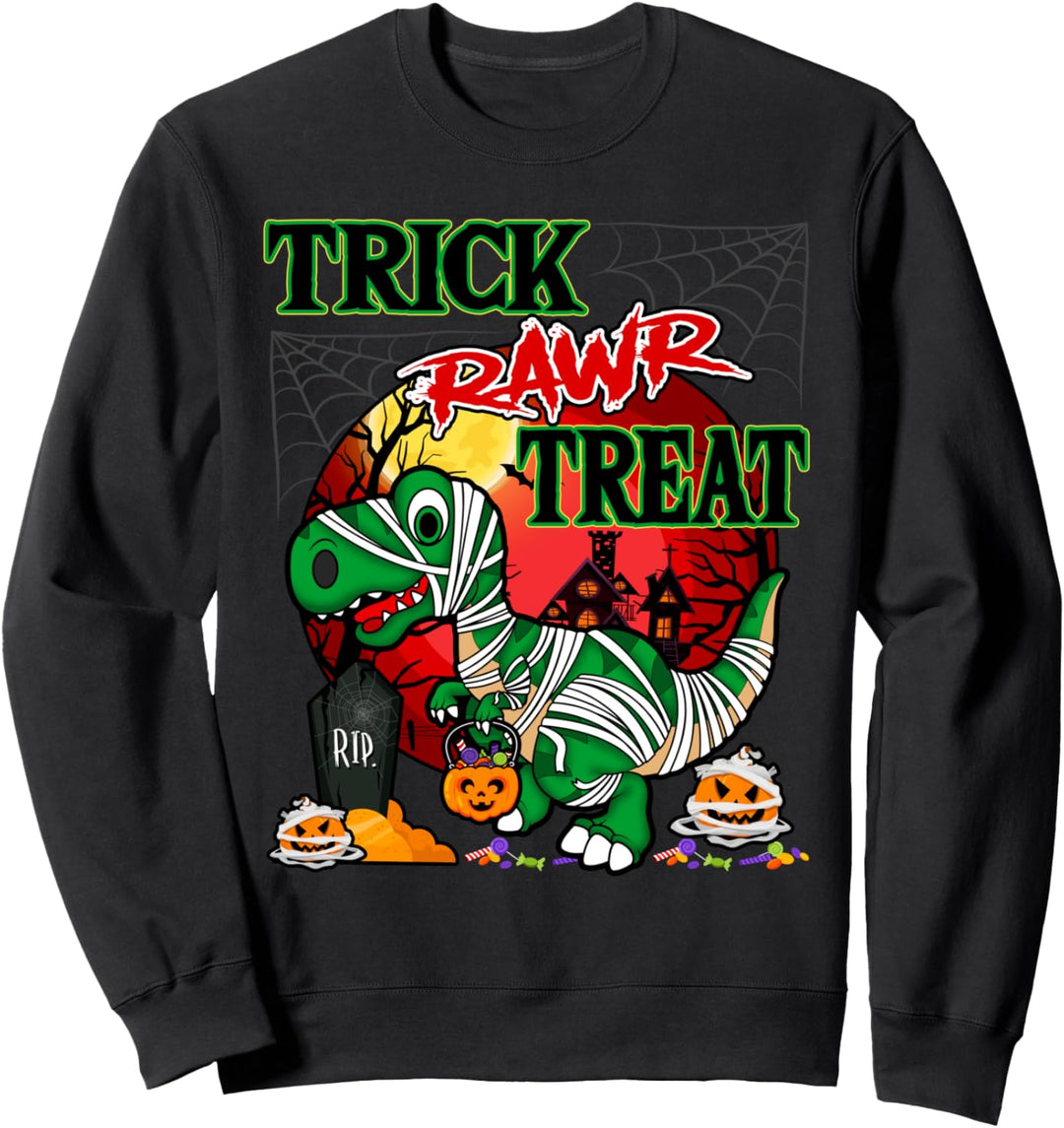 Kleinkind Halloween Kostüm Kinder Kürbis Trick Rawr Treat TRex Sweatshirt