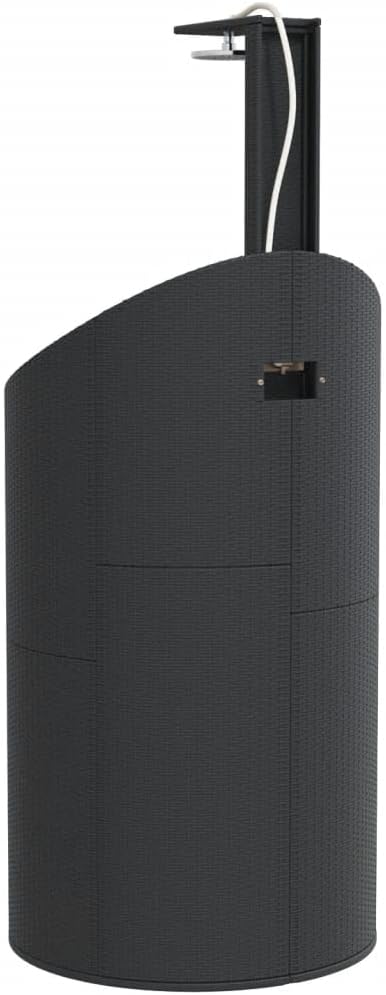 Gartendusche Schwarz 100x100x241,5 cm Poly Rattan Akazienholz, Dusche Für Garten, Outdoor Shower, Ga