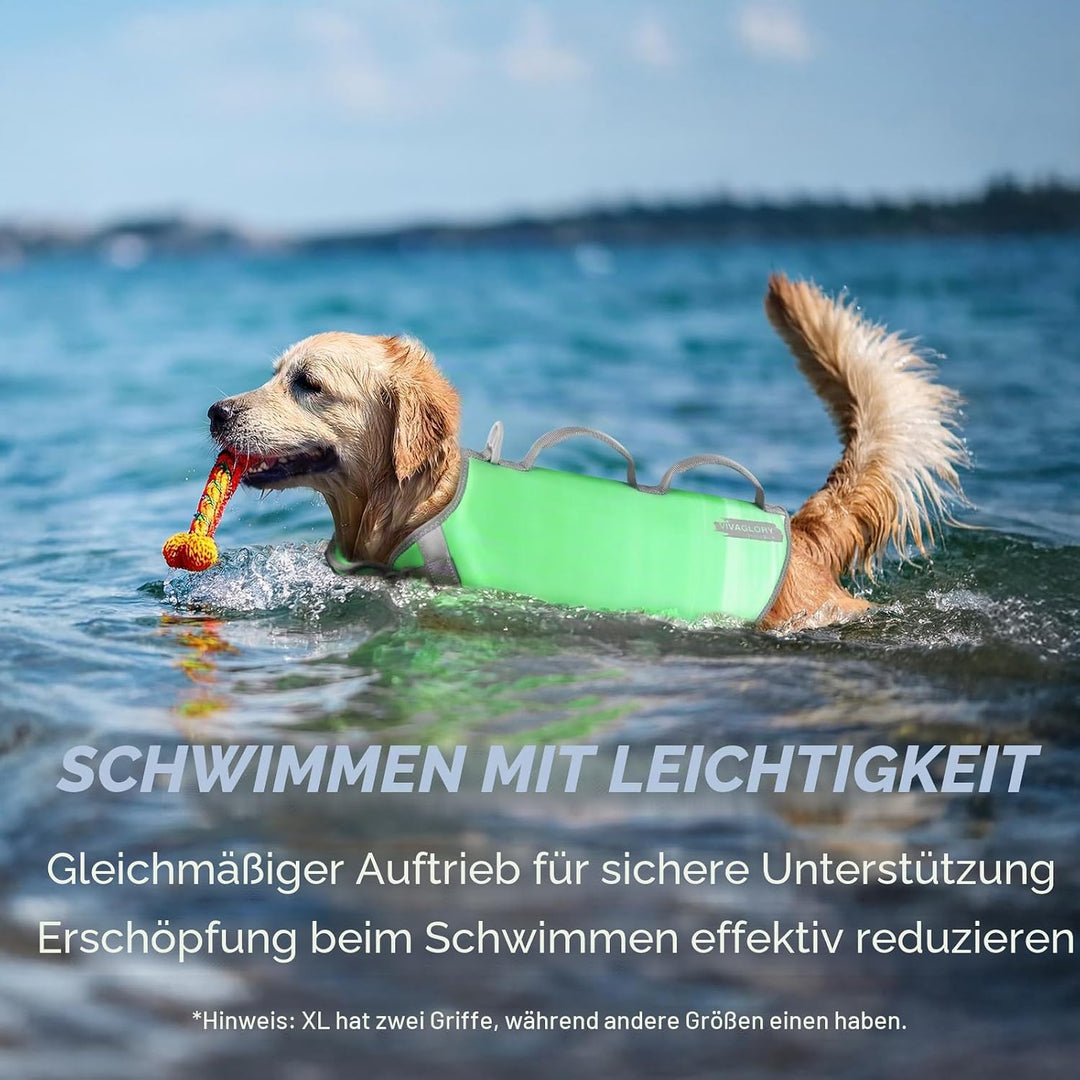 VIVAGLORY Neoprene Schwimmweste Hund, Rettungsweste Hund für Bootfahren, Schwimmweste, Schwimmhilfe