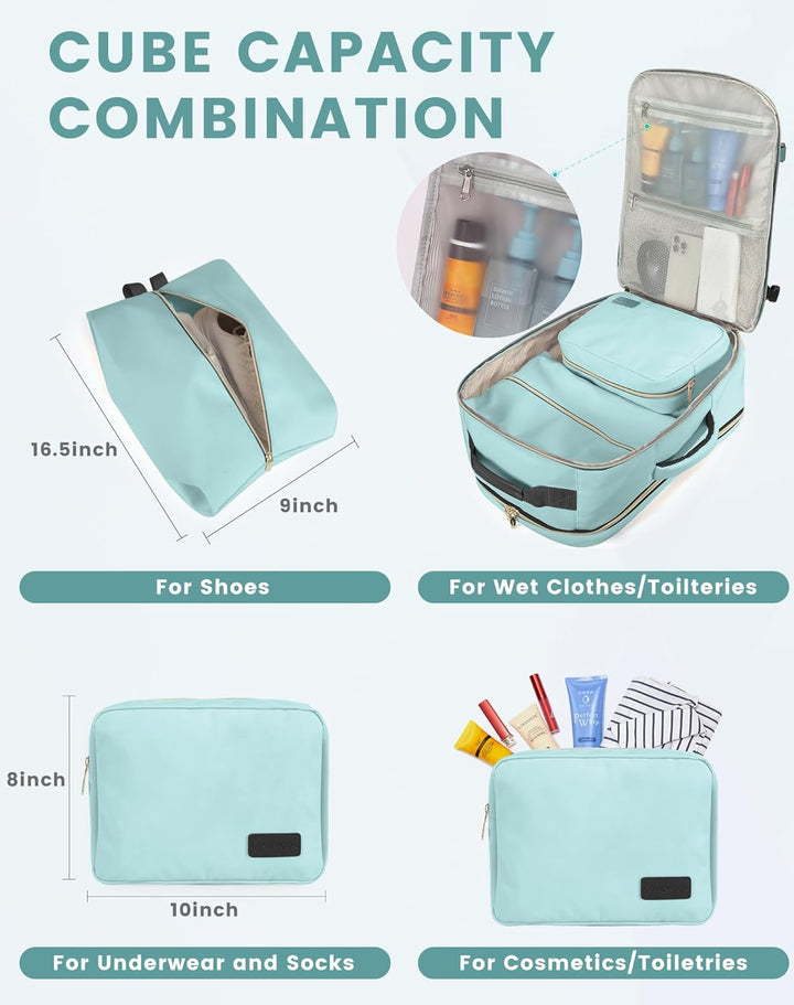 LOVEVOOK Handgepäck Rucksack Flugzeug, 40L Gross Reiserucksack Damen Kofferrucksack, Wasserdicht Rei
