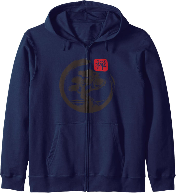 Bonsai, Zen, Enso, Japaner, Kanji, Baum Kapuzenjacke