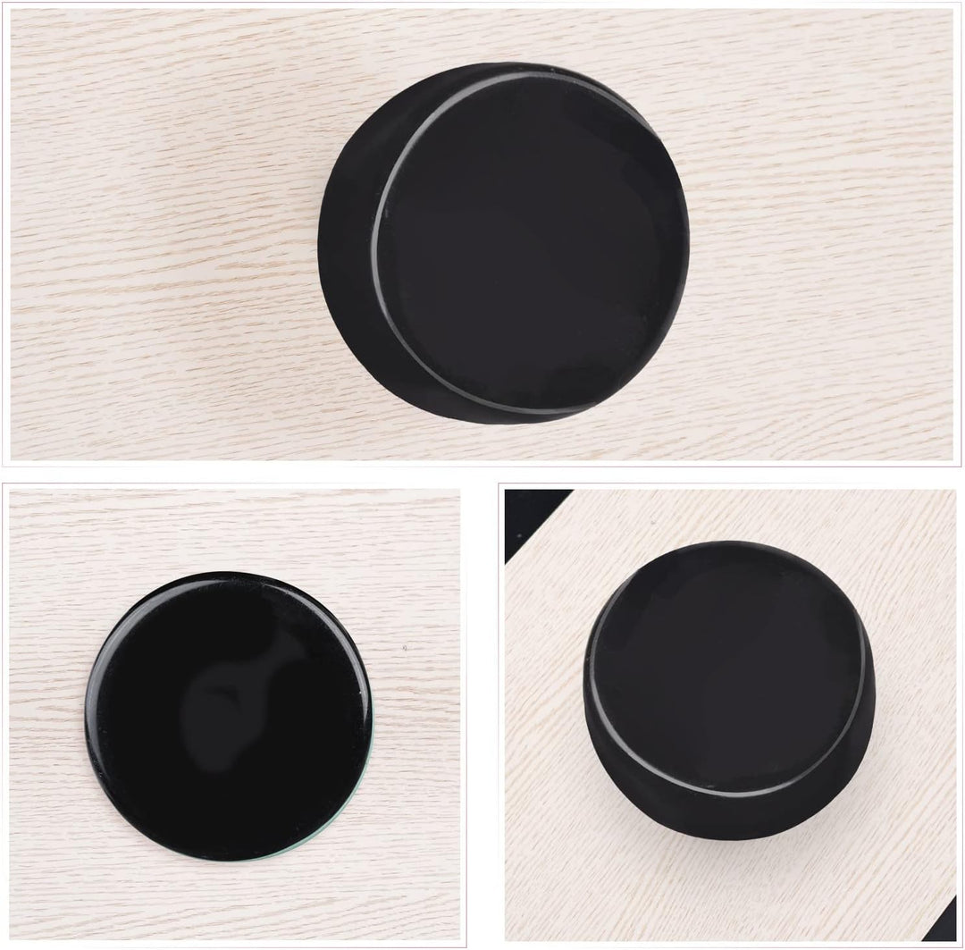 KYEYGWO 4 Stück Obsidian Runde Kristall Möbelknöpfe mit Schraube, Heilung Stein Schubladenknöpfe Mes