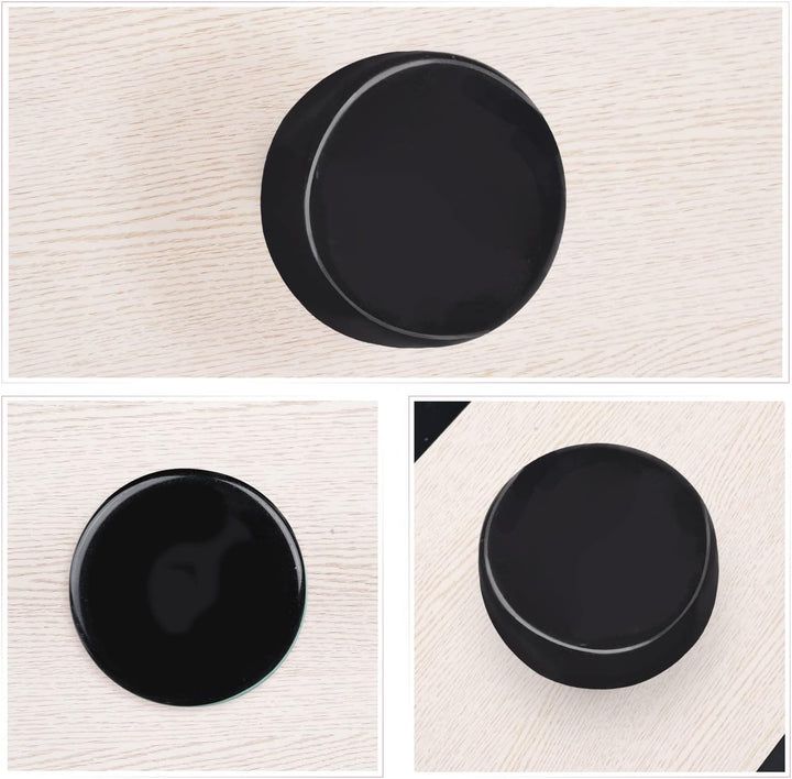 KYEYGWO 4 Stück Obsidian Runde Kristall Möbelknöpfe mit Schraube, Heilung Stein Schubladenknöpfe Mes