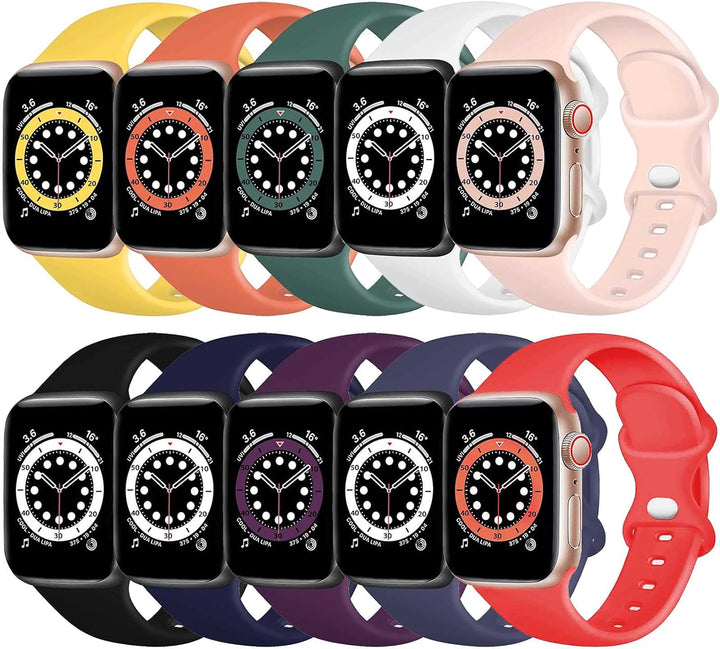 TopPerfekt Silikon-Armband kompatibel mit Apple Watch Armband 38 mm 40 mm 41mm 42mm 44mm 45mm, Silik