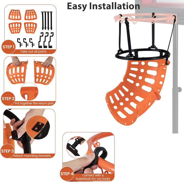 LIFEZEAL Basketball Return Attachment, Basketball-Rebounder für Schiessübungen, 360° Drehbarer Baske