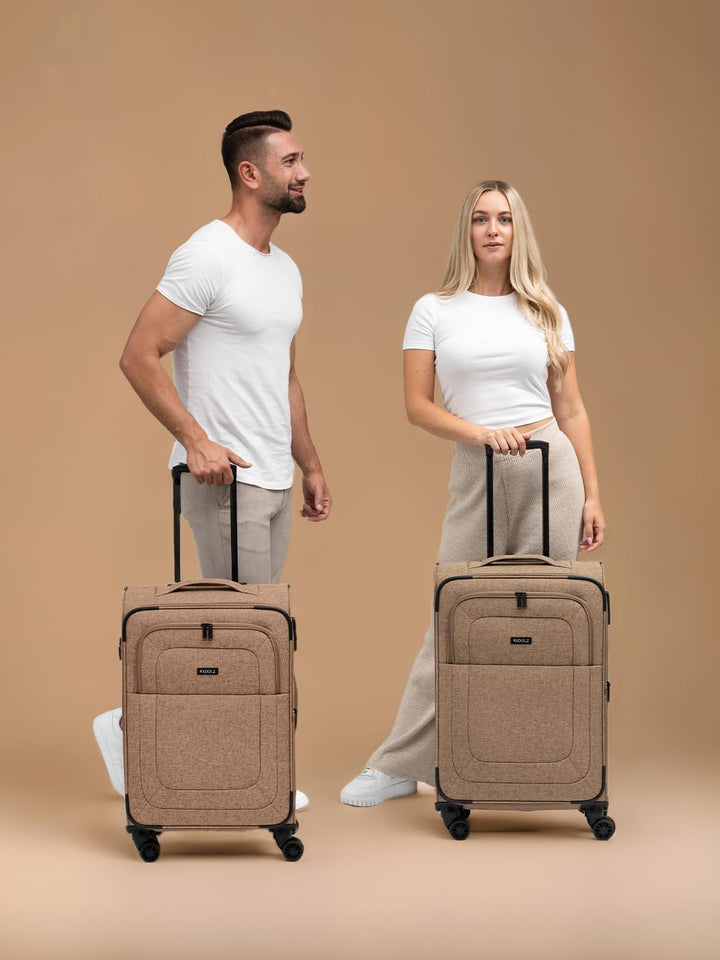 REDOLZ MEDIUM Weichschalen Koffer für Männer & Frauen | leichter Trolley 67 cm mit 4 Doppelrollen &