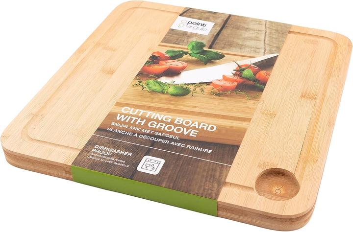 Point-Virgule Schneidebrett, spülmaschinenfest, Schneidebrett mit Saftrille, 35x35x2,5cm 35L x 35B c