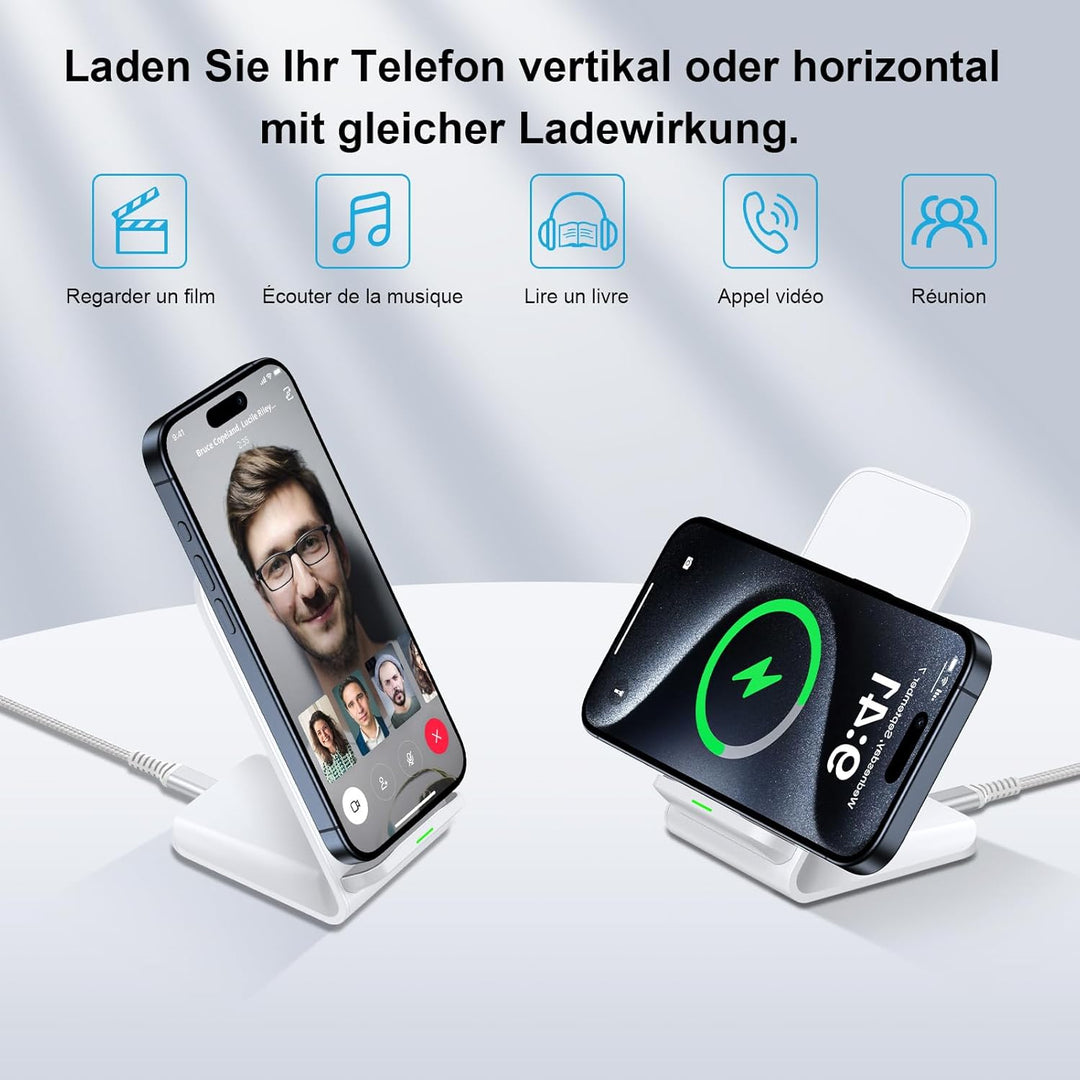 15W Fast Wireless Charger Stand Induktive Ladestation für Google Pixel 10 Pro XL 9 9a 8 7, Kabellose