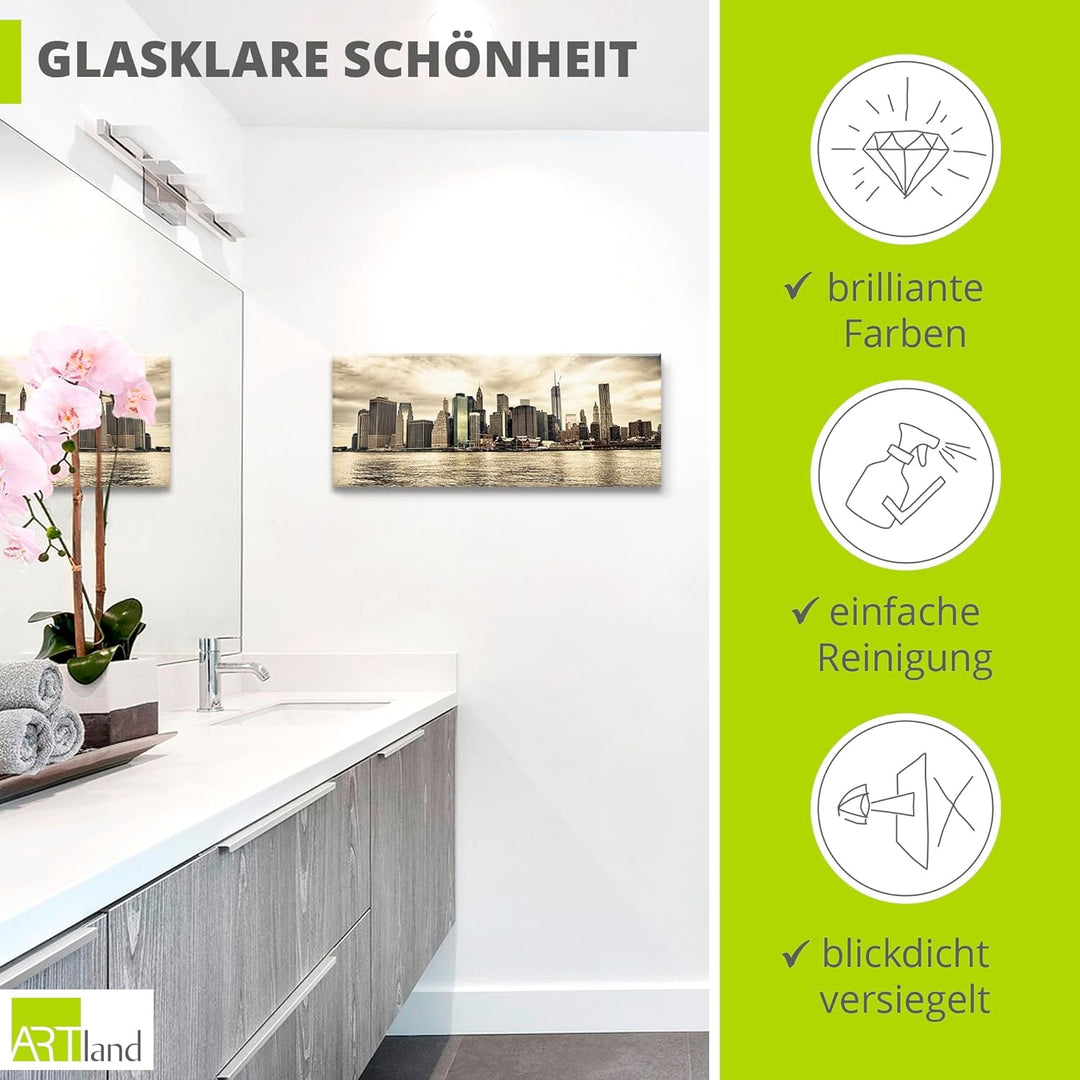 ARTland Glasbilder Wandbild Glas Bild einteilig 125x50 cm Querformat Städte USA Amerika New York Cit
