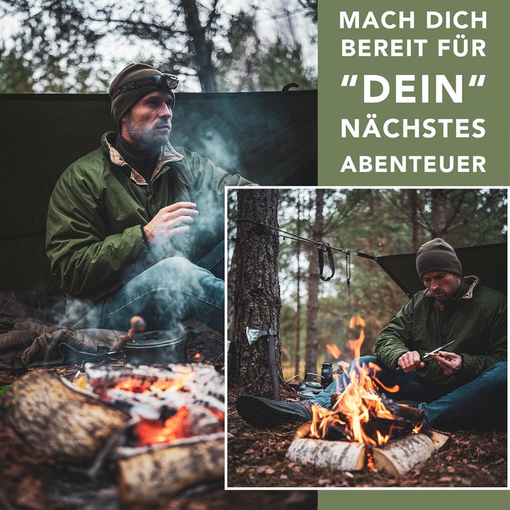 Black Snake® Camping Geschirr 'Black Forest' Kochgeschirr Kombination mit Edelstahl Becher Set und B