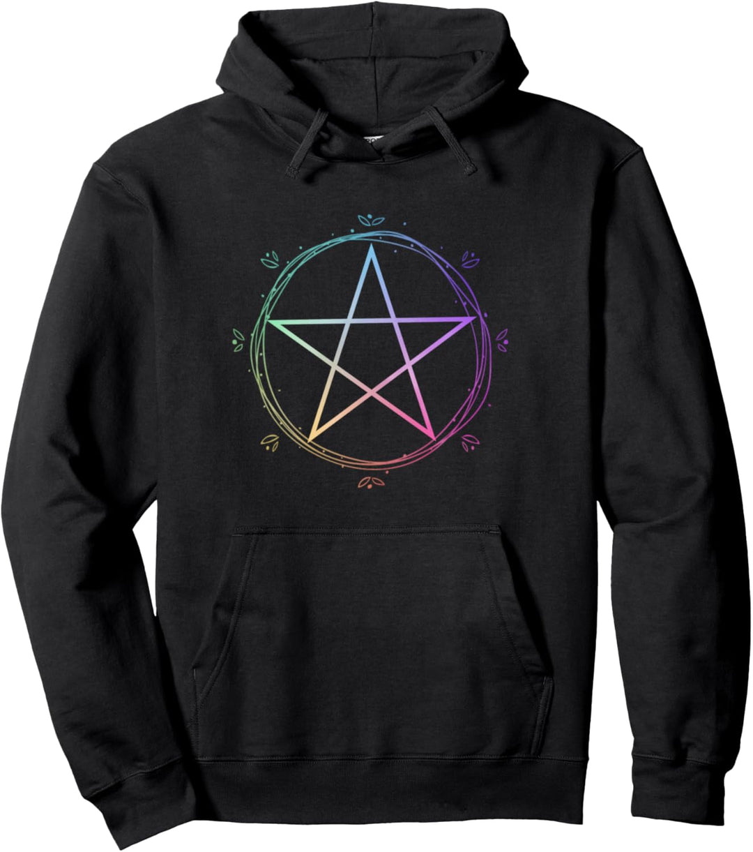 Rainbow Pride Pentagramm Wiccan Pagan LGBTQ Pride Pentagramm Pullover Hoodie