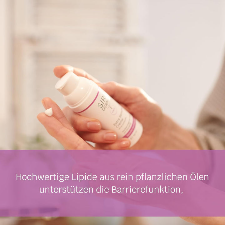 SIRIDERMA Extra Sensitiv Creme | 150 ml | Ohne Duftstoffe | Glättende Pflege für anspruchsvolle und