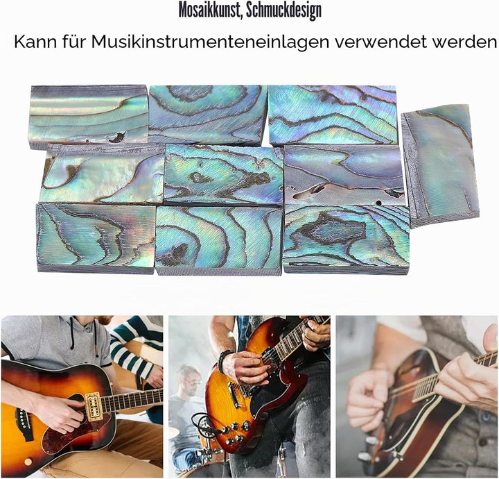 Astibym Abalone Shell Guitar Inlay Griffbrett, 10 Stück Abalone Shell Inlay Natürliche Gitarren Inla