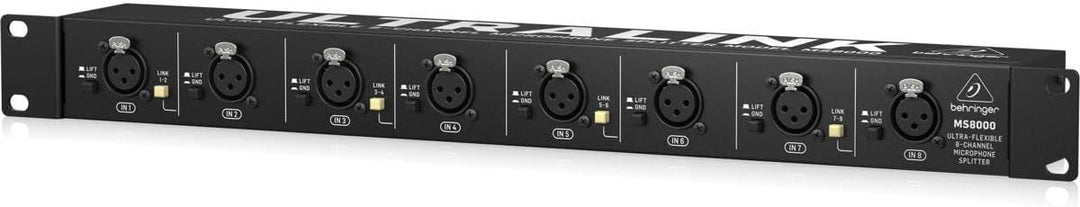 Behringer ULTRALINK uvmit Patch Bay Mikrofon Splitter Schwarz ULTRALINK MS8000, Schwarz ULTRALINK MS