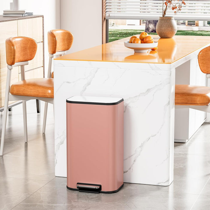 Clevich Mülleimer 30L mit Stahlkorpus und Soft-Close-Funktion, Deckel mit Edelstahloberfläche, abneh