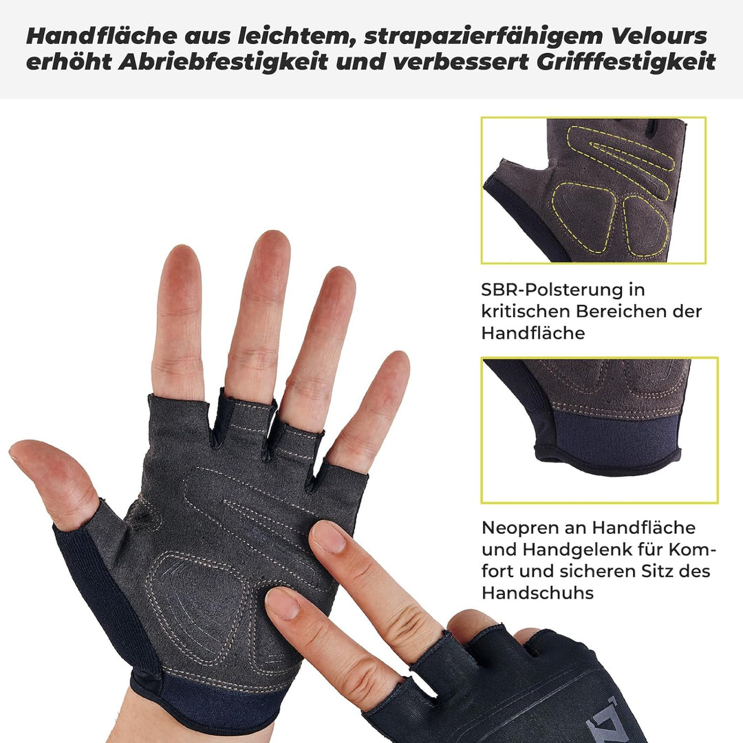 OOZi Fahrradhandschuhe Fingerlose Radsporthandschuhe für Herren und Damen,Leichtgewichtiges Stretchm