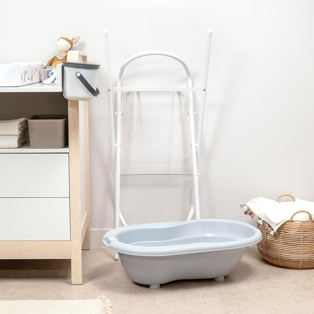 Rotho Babydesign TOP Badewannenständer für Babys,zusammenklappbar, leicht zu verstauen, ideal für Ne