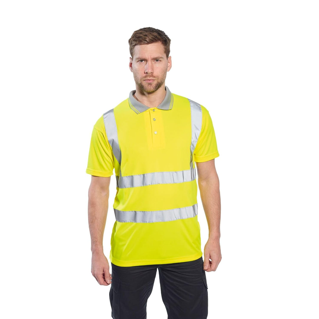 Portwest Warnschutz Kurzarm Polo Shirt, Grösse: 5XL, Farbe: Gelb, S477YER5XL 5XL Gelb, 5XL Gelb