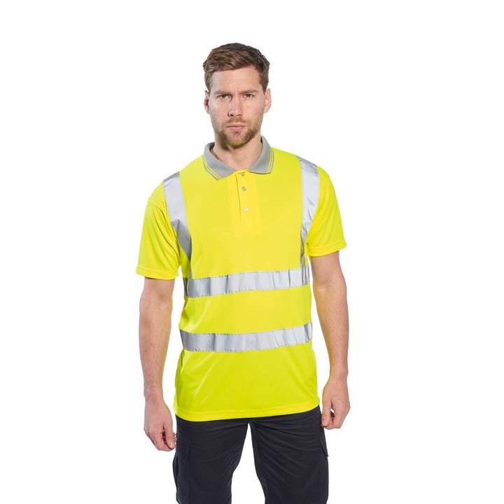 Portwest Warnschutz Kurzarm Polo Shirt, Grösse: 5XL, Farbe: Gelb, S477YER5XL 5XL Gelb, 5XL Gelb