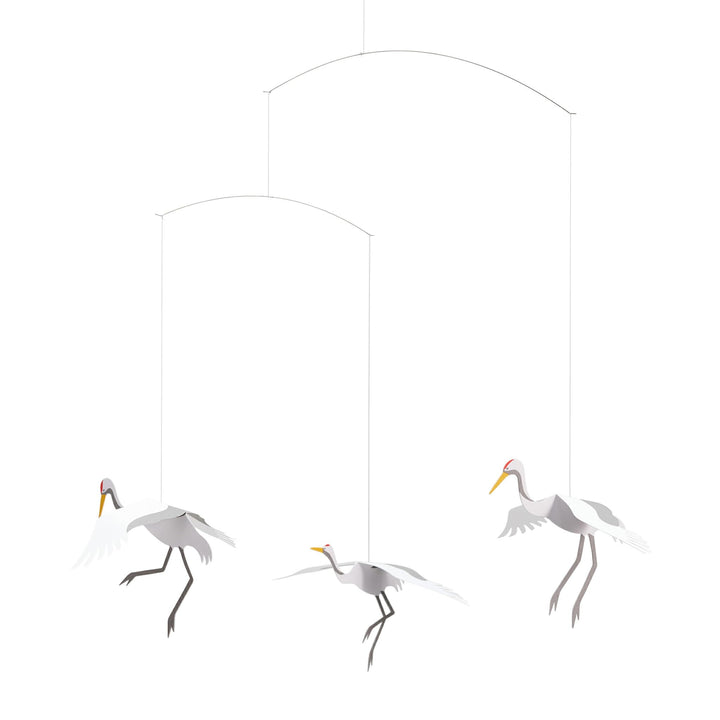 Flensted Mobiles f120 - Kranich - Tanzende Kraniche - Mobile - Windspiel - 45 x 45 cm